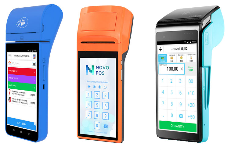 Android POS-терминалы со встроенным принтером и NovoPOS на экране